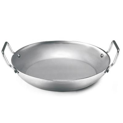 China Sustainable NSF Hotel restaurant kitchenware large size stainless steel paella pan 600*40MM for sale