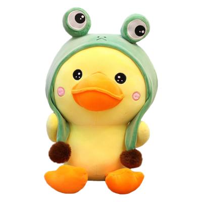 China NiuNiu Daddy Stuffed Cute Yellow Duck With Hat Plush Toy 10 Inches (25cm) soft toys for chindren à venda