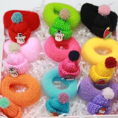 China New Popular Christmas Hat Hair Ring Designer Headbands And Cute Hoods Elastic Hair Band Rope For Kids Hair Accessories for sale