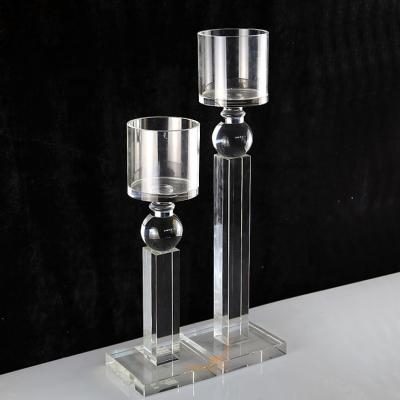 China China Pillar Crystal Candle Holder Candlesticks with Glass Tube MH-Z0289 for sale