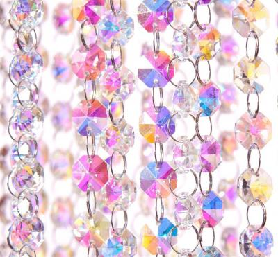 China Minimalist AB Liner Octagon Crystal Bead Chains Garlands MH-12398 for sale