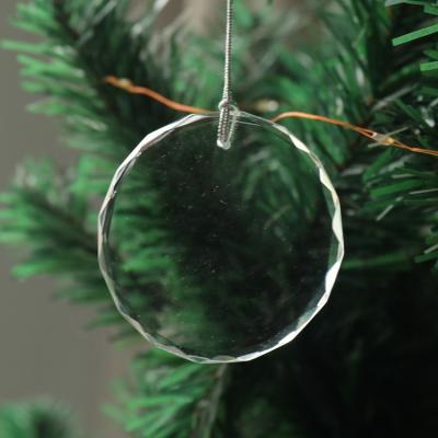 China Crystal Blank Round Shape Crystal Glass Christmas Tree Decoration Ornament MH-12888 for sale