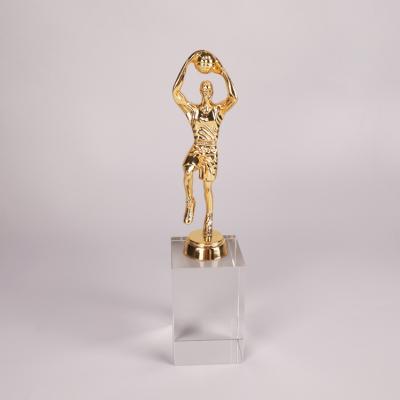 China Europe gold metal crystal man withl football trophies awards MH-NJ0181 for sale