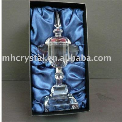 China Europe crystal trophy cup on crystal base for sale