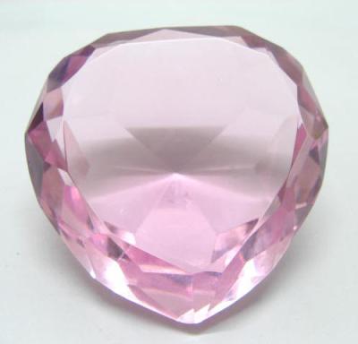 China Faux Heart of Europe Shape Crystal Diamond Pink GLASS Paperweight MH-9209 for sale