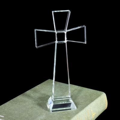 China CLASSIC Clear Glass Stand Crystal Cross MH-15551 for sale