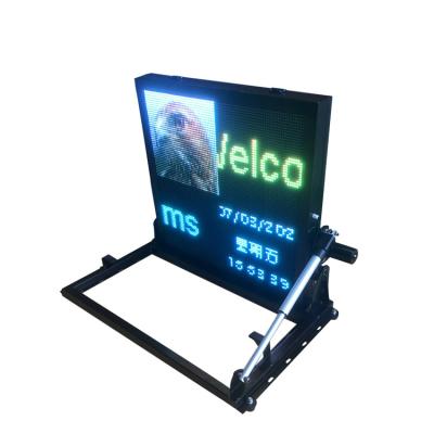 China Vehicle Mounted Variable Sign RGB Amber Folding Vms Traffic Advertising Information Release Signs for sale