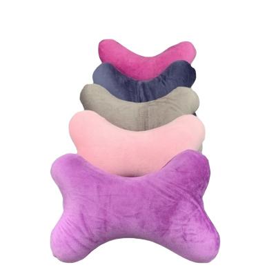 China Anti-Static Pure Memory Foam And Ergonomic Design Sublimation Car Bone Type Pillow Headrest For Chair Car Seat Headrest for sale