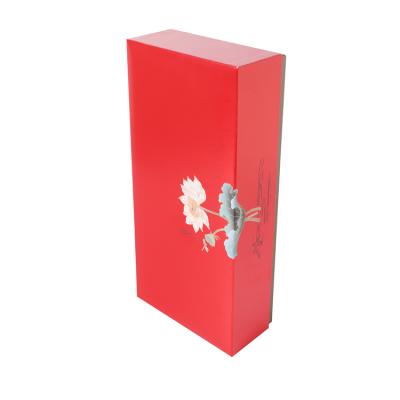 China Manufacturer Recyclable Custom Chinese Red Style Eco Friendly Custom Red Gold Foil Paper Tea Packaging Box for sale