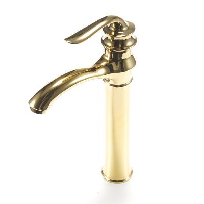 China Faucets Manufacturers Hotel Kitchen Kitchen Zinc Alloy Gourmet Gold Metered Single Lever Slim Square Faucet for sale