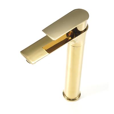 China Universal Classic Water Basin Faucets Bathroom Faucet Brush Metered Zinc Alloy Gold for sale