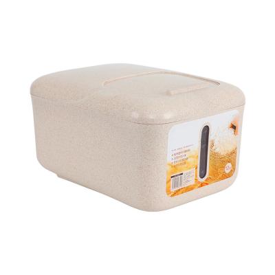 China Sustainable Wheat Fiber Korean Kitchen Storage Rice Container Storage Rice Storage Box for sale