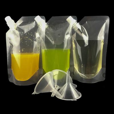 China Safety Promotional Price PA/PE Clear Wine Small Liquid Drinking Water Spout Pouch With Spout for sale