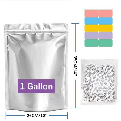 China 10*14inch Aluminum Foil Moisture Proof Back Up Heat Seal Packaging Edible Tape 1 Gallon Bag Wholesale for sale