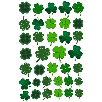 China EE676 Leprechauns PVC Sticker Shamrock Window Decoration Shamrock St Patrick's Day Wall Sticker Custom Printing Decorative Sticker for sale