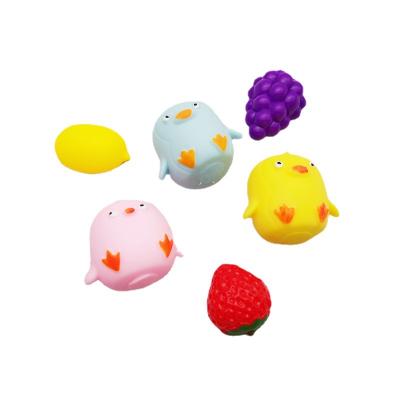 China TPR Kids EE464 Mini Cute Kawaii Mochi Anti Stress Squishies TPR Kneading Squishy Pet Chicken Bird Duct Squeeze Toys for sale