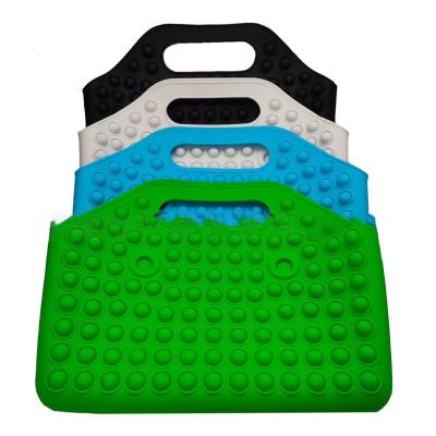 China AA118 Autism Silicone Push Bubble Toy Handbag Sensory Shopping Bag Silicone Autism Wiggles Women Relaxation Tote Fidget Bags for sale