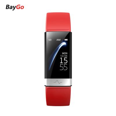 China Hot Selling 3G BayGo New V19 Blood Oxygen Smart Wristband Heart Rate Temperature Sleep Monitoring Waterproof Custom Dial for sale