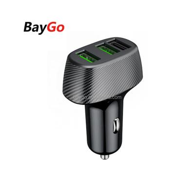 China Baygo Single Factory Dual-USB Charging Car Hot Selling Quick Charger 38W Qc3.0 for sale