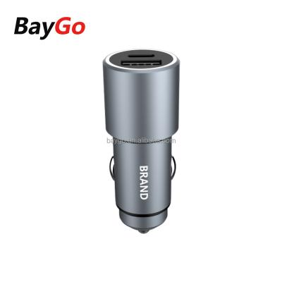 China Baygo Logo Qc 3.0 Simple OEM Quick Charge 2 Usb Ports Universal Car Charger Adapter Phone Charger for sale