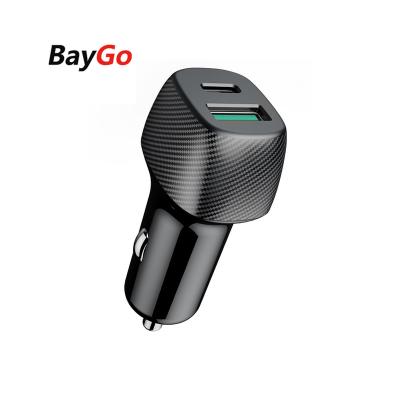 China Hot Sales Baygo Single Car Charger 38W Usb Car Charger Adapter Charger For Mobile Phone for sale