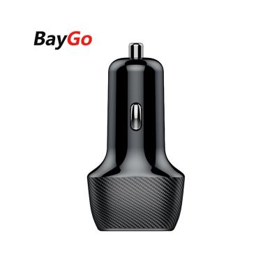 China Baygo Qc3.0 Single Phone Fast Usb Car Charger For Phone Tablet 38W Car Charger Dual Usb for sale