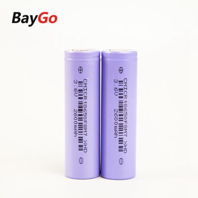 China Toys BayGo 18650 Batteries Li-ion 3.6V 2600mAh Hot Selling Rechargeable Lithium Battery For Min Fan Flashlight for sale