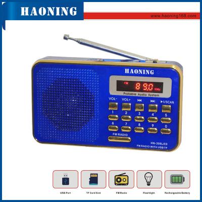 China Auto Search Mini FM USB TF Radio With Flashlight for sale