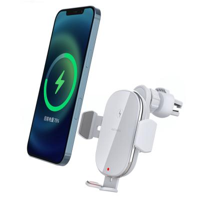 China Qi 15W Smart Cell Phone Smart Auto-Fixing Wireless Charger With Car Holder Air Vent Mount Phone Charger Wireless Car for sale