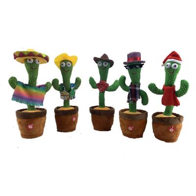 China New Design Music Promotional Gifts Kids Dancing Singing Cactus Toys With USB Charging Baby for sale