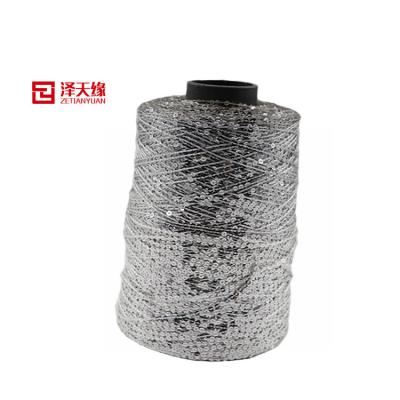 China 15D Fancy Yarn Polyester Silver Pearl Fancy Yarn Silver Sequin Yarn Can Be Processed For Knitting for sale