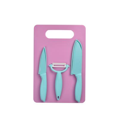 China Multi Sustainable Functional Kitchen Tools Small Plastic Vegetable Fruit Knives Set With Chopper for sale