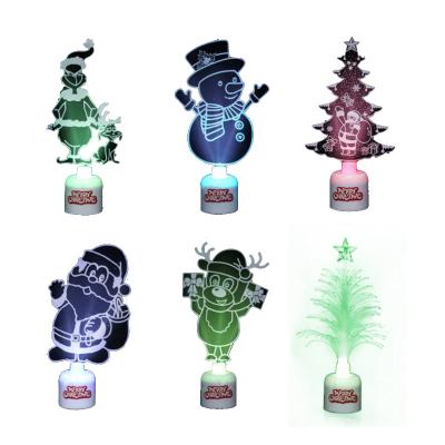 China Creative Musical Acrylic+LED 2021 Christmas Tree Festival Light Decorations Colorful Color Changing Atmosphere Acrylic Ornaments for sale