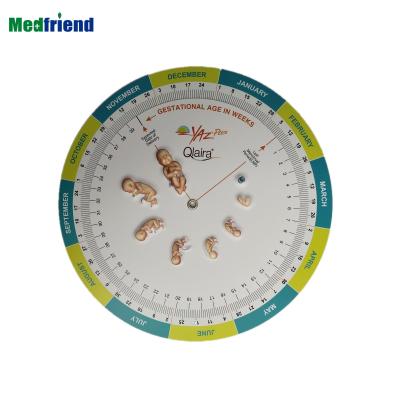 China Clinics Hospital Use Novelty Facny Pregnancy Due Date Calculator Wheel With 3D Embossed Fetal Growth Images for sale