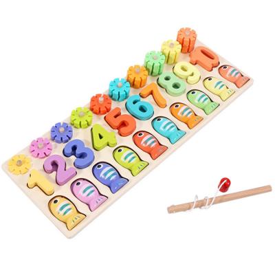 China Environmental protection balance Montessori baby toys educational parent-child interaction fishing wooden magnetic toys for sale