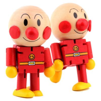 China DIY Balance Wooden Children's Environmental Protection Robot Toy Shape Doll Cute Building Block Toy for sale