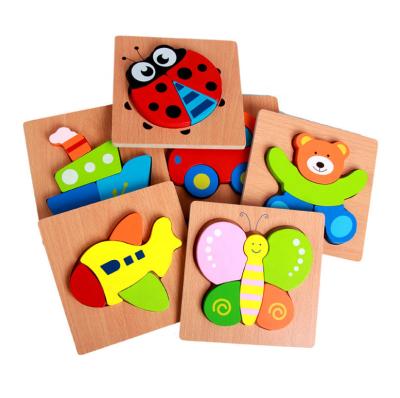 China EN71 Eco-friendly Material Customized Latest Wholesale Kids Educational Traffic Animal Wooden 3D Jigsaw Puzzle Toy for sale