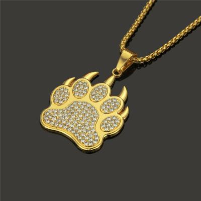 China European and American Fashion Bear Paw Necklace Hip Hop Ebay Vintage Fashion Lead Free Pendant Necklace for sale