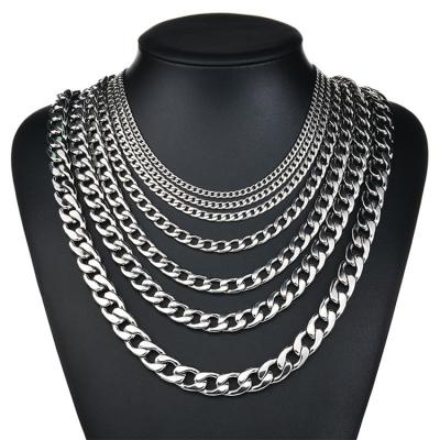 China 4 6 8 10 12mm Lead Free Stainless Steel Chain Necklace For Man Women Limit Titanium Link Chain for sale