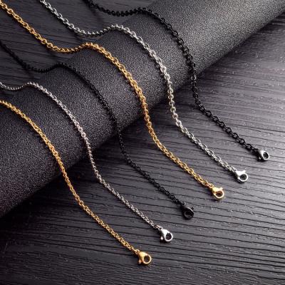 China Wholesale 18K Lead Free Gold Plated Stainless Steel Chain For Jewelry Making 40+5cm Jewelry Accessories DIY for sale