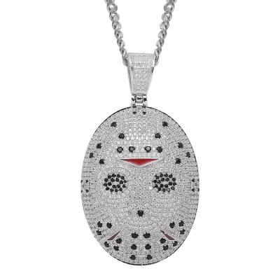 China New Horror Ghost Halloween Mask Charm Necklace Hip Hop Jewelry Main Jewelry Chainsaw Lead Free Custom Scary Pendant for sale