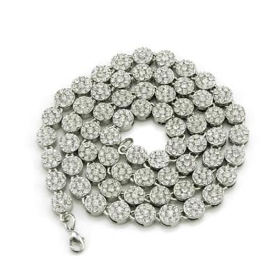 China Large Diamond Tennis Chain Necklace Single Row Shiny Lead Free Crystal Iced Out CZ Tennis Chain Necklace For Men for sale