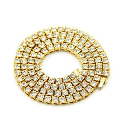 China OEM Iced Out Zircon Hip Hop Jewelry CZ Tennis Necklaces Mens Charms Chains With Gold Silver Tennis Chain for sale