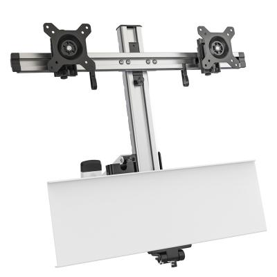 China Dual Motion 100*100mm Full Max Adjustable Extendable Motion Computer Monitor Arm Desk Mount Stand Holder for sale