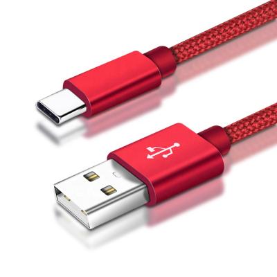 China Cell Phone Types Cell Phones 3ft 2A Charger Cable Custom Colored Data Cable Type C Nylon Braided Cables For OPPO For Samsung For Xiaomi for sale