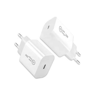 China Hot Sales EU 2 Plug High Speed ​​USB-C 18W 20W 25W Charger For Samsung PD Wall Type-C Fast Charging Power Adapter For iPhone 12 for sale