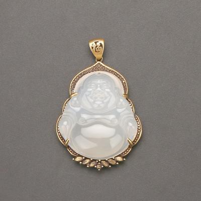 China Hot Sale Fashion Jade For Mam Woman Jade Buddha Maitreya Jade Pendant Necklace Religious New Product for sale