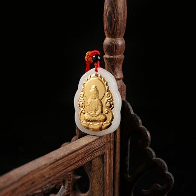 China Hot Selling Nationality Small Popular Metal Buddha Jade Pendant Necklace Jewelry for sale