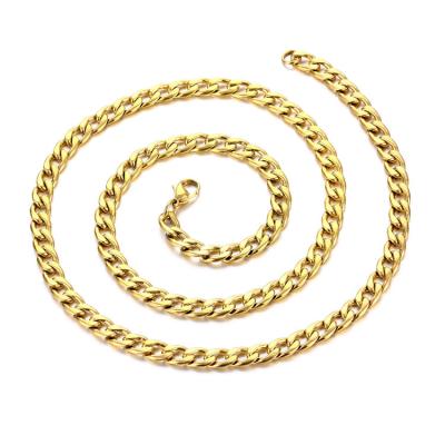 China BOHEMIA Stainless Steel Cuban Link Chain Necklace Jewelry 18k Gold Chain Wholesale For Zircon Necklace for sale