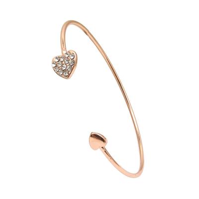 China Double heart-shaped bracelet of full diamond bracelet gold-plated open heart-shaped bracelet FASHIONABLE for sale